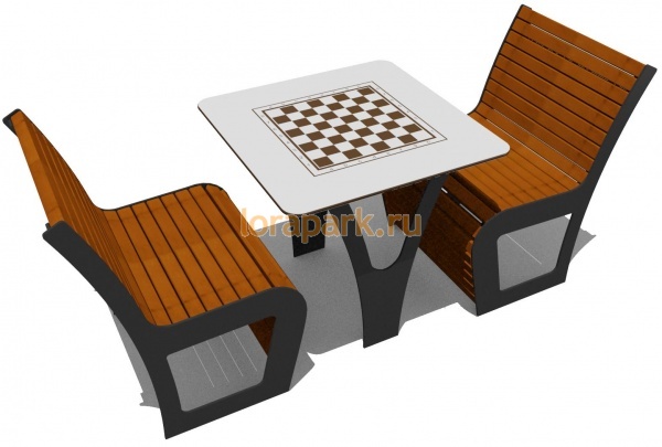 Комплект Шахматы ГРЕТТА 2, стол и скамьи 