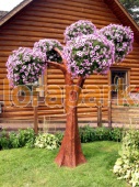 ЯСЕНЬ, цветочница вертикальная с имитацией коры дерева с термо-чашами