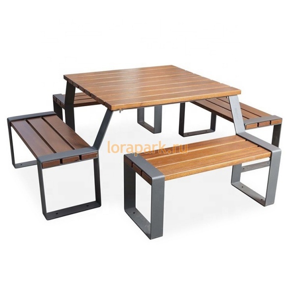 ЛАРГО 04, комплект мебели: стол и 4 скамьи