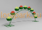 Арка СИНГЛ 250.6.9 (дл.6м), арка цветочная для вертикального озеленения с 9 термо-чашами