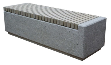 Завершающий модуль ТЕМП, скамья из бетона от производителя: завод городской уличной мебели Lora-Park