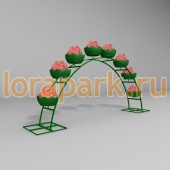 Арка ДАБЛ 220.5.8 (дл.5м), арка цветочная для вертикального озеленения с 8 термо-чашами