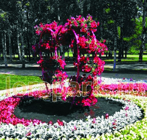 Арка СЕРДЦЕ дабл, цветочница в виде арки с термочашами от производителя: завод городской уличной мебели Lora-Park