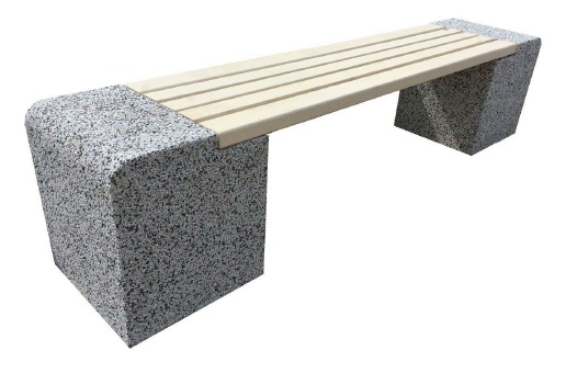 ЕВРО 2 с закруглёнными краями, скамья из бетона от производителя: завод городской уличной мебели Lora-Park