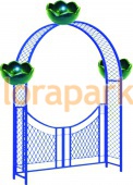 Пергола А2 c воротами с 3 термо-чашами, пергола, арка для вертикального озеленения 