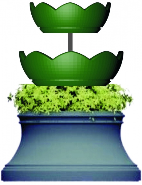 АМПИР основа 2, цветочница вертикального озеленения с термо-чашами               от производителя: завод городской уличной мебели Lora-Park