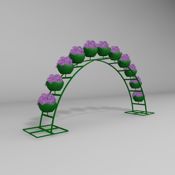 Арка ДАБЛ 220.5.11 (дл.5м), арка цветочная для вертикального озеленения с 11 термо-чашами д50см