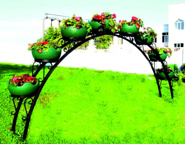 Арка ДАБЛ фигурная 220.5.8 (дл.5м), арка цветочная для вертикального озеленения с 8 термо-чашами