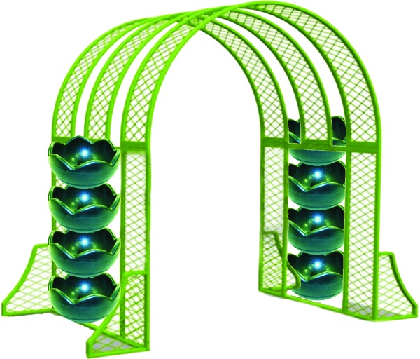 Пергола А4 с 8 термо-чашами, пергола, арка для вертикального озеленения  от производителя: завод городской уличной мебели Lora-Park