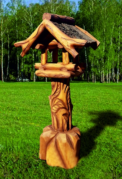 ИЗБУШКА, кормушка для птиц (дерево) от производителя: завод городской уличной мебели Lora-Park