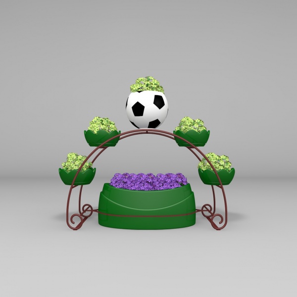 РАДУГА с 1 цветочницей Футбольный мяч, цветочница вертикального озеленения с термо-чашами от производителя: завод городской уличной мебели Lora-Park