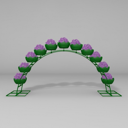 Арка ДАБЛ 220.5.11 (дл.5м), арка цветочная для вертикального озеленения с 11 термо-чашами д50см
