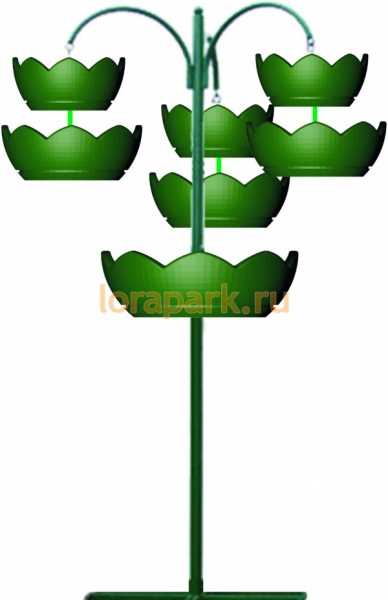 ЛИАНА 3.28.7 с двойным подвесом и крестовиной в основании, ЦС-04 K, цветочница вертикального озеленения  от производителя: завод городской уличной мебели Lora-Park
