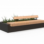 МИЛАНА, цветочные модули со встроенными скамейками от производителя: завод городской уличной мебели Lora-Park