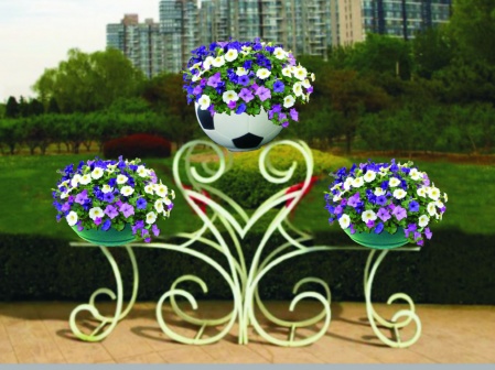 ДЕЛЬМА 2 с 1 цветочницей Футбольный мяч в центре, цветочница вертикального озеленения с термо-чашами от производителя: завод городской уличной мебели Lora-Park