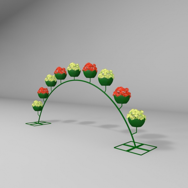 Арка СИНГЛ 220.5.11 (дл.5м), арка цветочная для вертикального озеленения с 11 термо-чашами