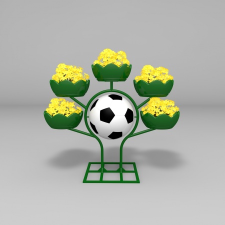 МЕЛЬНИЦА 5 с футбольным мячом, цветочница с термочашами и декоративной фигурой мяча от производителя: завод городской уличной мебели Lora-Park