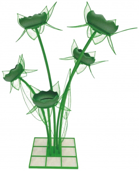  КРОКУС 5.1 (c лепестками и листьями), цветочница вертикального озеленения с термо чашами от производителя: завод городской уличной мебели Lora-Park