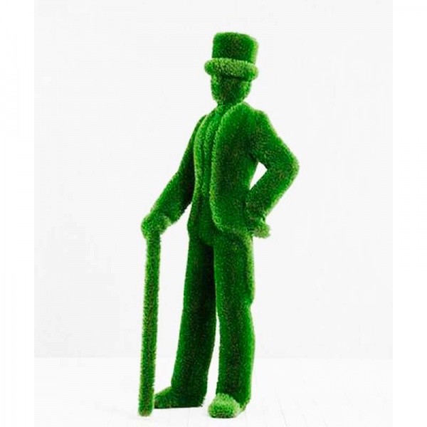 Джентельмен с тростью, топиарная фигура с искусственным озеленением от производителя: завод городской уличной мебели Lora-Park