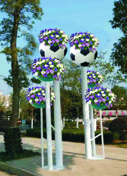 БАЛТИМОР с  2 цветочницами Футбольный мяч, цветочница вертикального озеленения с термо-чашами от производителя: завод городской уличной мебели Lora-Park