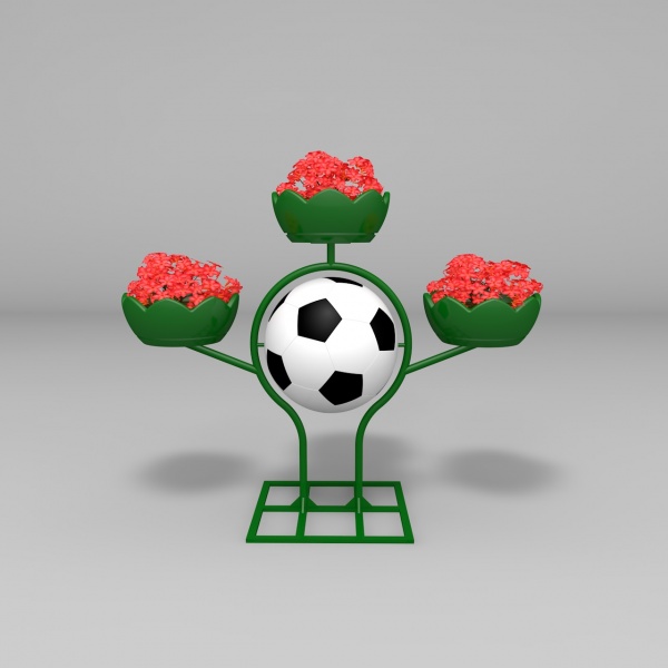 МЕЛЬНИЦА 3 с футбольным мячом, цветочница с термочашами и декоративной фигурой мяча от производителя: завод городской уличной мебели Lora-Park