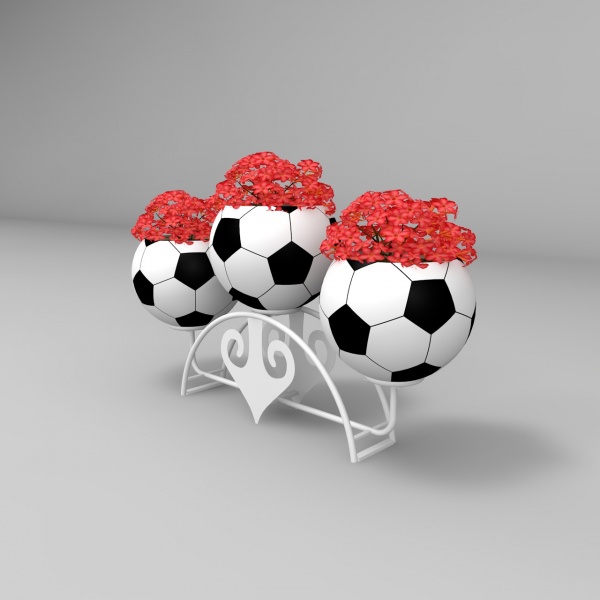 ДИОРА 2 с 3 цветочницами Футбольный мяч, цветочница вертикального озеленения с термо-чашами от производителя: завод городской уличной мебели Lora-Park