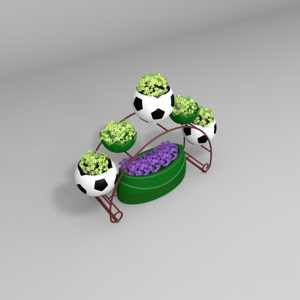 РАДУГА с 3 цветочницами Футбольный мяч, цветочница вертикального озеленения с термо-чашами от производителя: завод городской уличной мебели Lora-Park