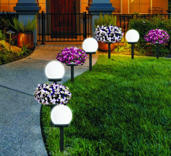 ШАР световой цветок, стойка освещения от производителя: завод городской уличной мебели Lora-Park