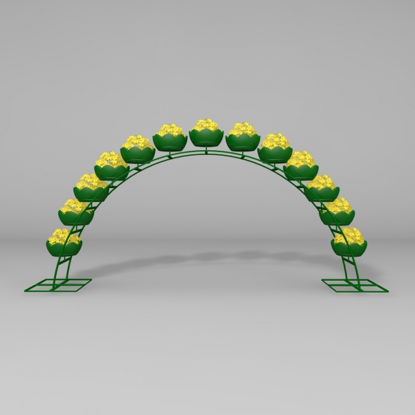 Арка ДАБЛ 260.5.13 (дл.6м), арка цветочная для вертикального озеленения с 13 термо-чашами от производителя: завод городской уличной мебели Lora-Park