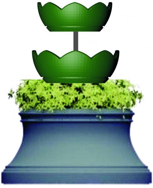 АМПИР Елочка 2 мини, цветочница вертикального озеленения с термо-чашами д.60, 70см